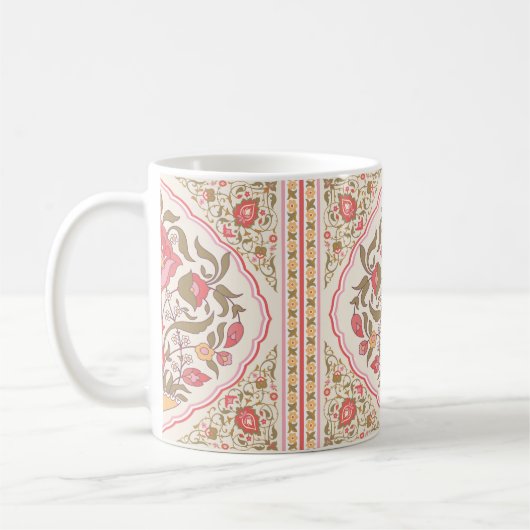 bloemontwerp met oosterse stijl koffiemok (Links)