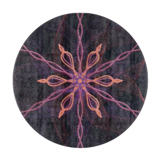 Bloemontwerp met radiale symmetrie snijplank (Voorkant)
