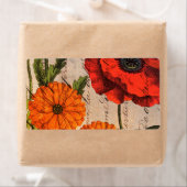  bloemontwerp met rode klaproos etiket (Insitu)