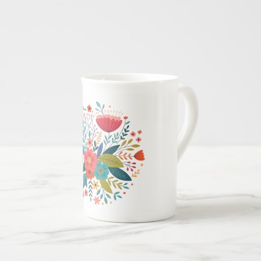 bloemontwerp porselein kop (Voorkant rechts)