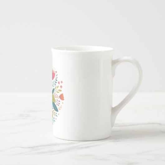 bloemontwerp porselein kop (Rechts)