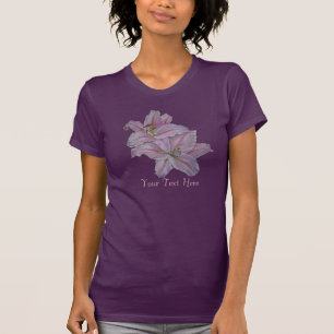 Bloemontwerp roze lelie bloemen t-shirt