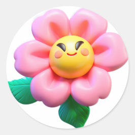 "Bloemontwerp Stickers" Ronde Sticker