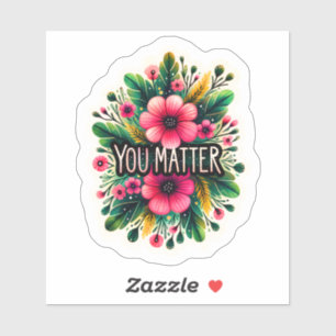 Bloemontwerp ter bevordering van eigenwaarde sticker