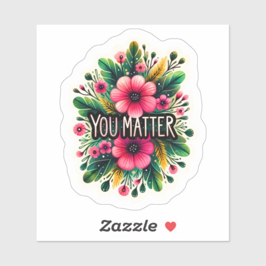 Bloemontwerp ter bevordering van eigenwaarde sticker (Vel)