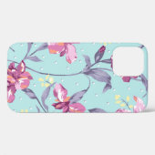 bloemontwerp textiel illustratie, achtergrond, d Case-Mate iPhone case (Achterkant (horizontaal))