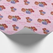 bloemontwerp van rode rozen en rozen bloemen cadeaupapier (Hoek)