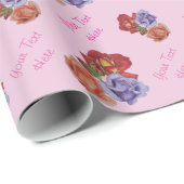 bloemontwerp van rode rozen en rozen bloemen cadeaupapier (Rol Hoek)