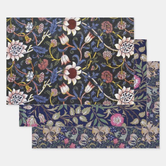 Bloemontwerp van William Morris Inpakpapier Vel (Set)