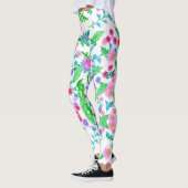Bloemontwerp, vele rozen en groene bladeren leggings (Links)