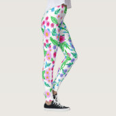 Bloemontwerp, vele rozen en groene bladeren leggings (Rechts)