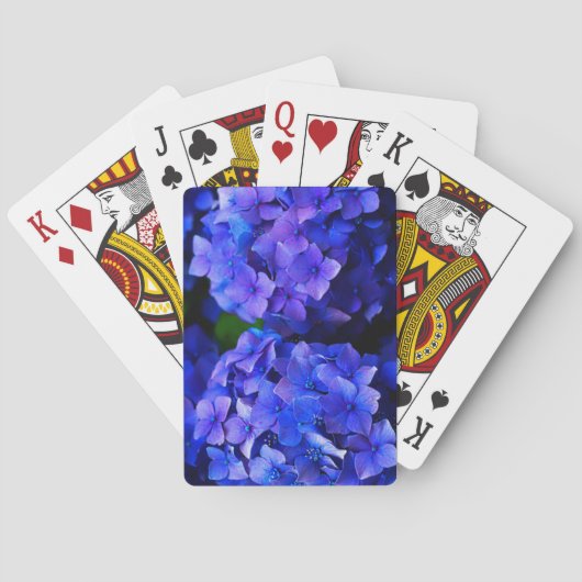 Bloemontwerper Blauwe Hortensia Pokerkaarten (Achterkant)