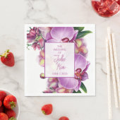 Bloemorchideeën Trouwpapier Servet (Insitu)