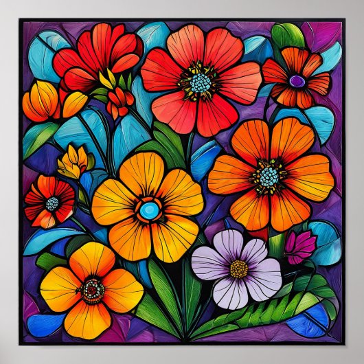 Bloemornament Poster (Voorkant)