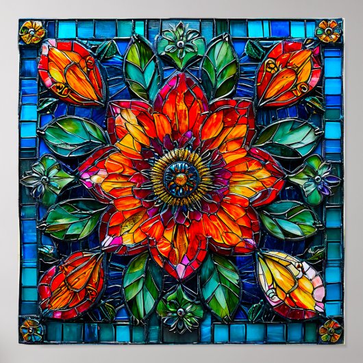 Bloemornament Poster (Voorkant)