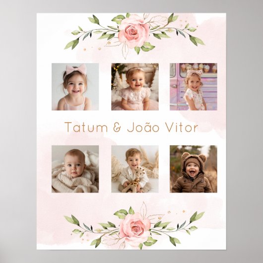 Bloemouders worden foto baby shower poster (Voorkant)