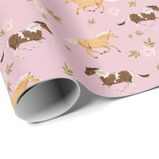  bloempaard cadeaupapier (Rol Hoek)