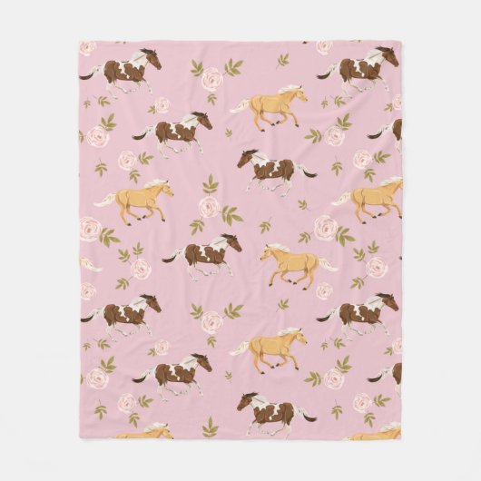  bloempaard fleece deken (Voorkant)