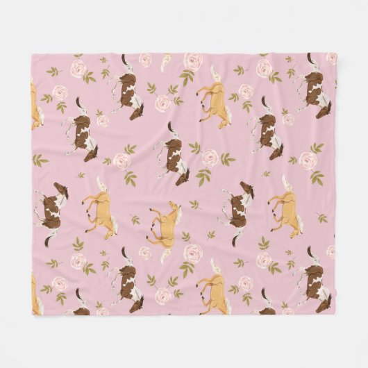  bloempaard fleece deken (Voorkant (Horizontaal))