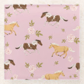 bloempaard glazen onderzetter (Voorkant)