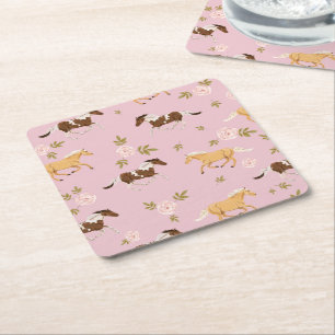 bloempaard kartonnen onderzetters