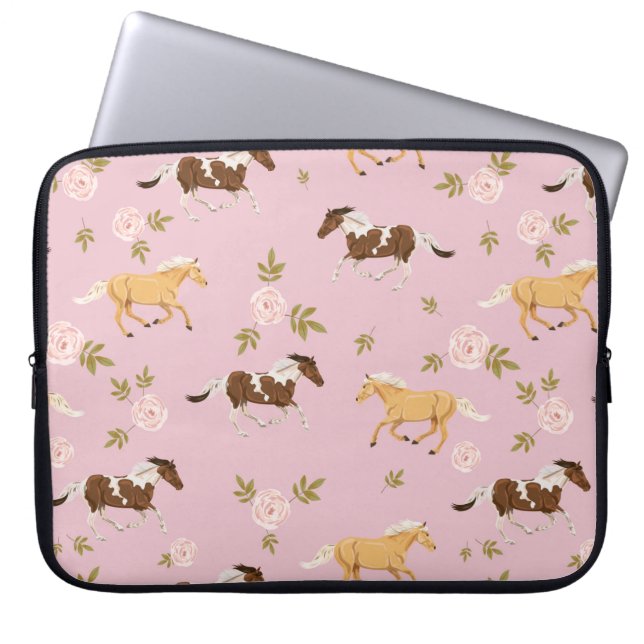  bloempaard laptop sleeve (Voorkant)