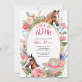 Bloempaarden en cocktails Derby Vrijgezellenfeest Kaart (Voorkant)