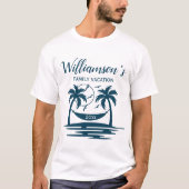 Bloempalm Beach-boom Hammock Family Vacking T-shirt (Voorkant)