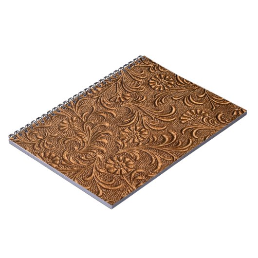 bloempaneel met reliëfdruk, koper notitieboek (Linkerzijde)