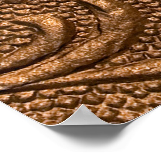 bloempaneel met reliëfdruk, koper poster (Hoek)