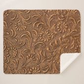 bloempaneel met reliëfdruk, koper sherpa deken (Voorkant (horizontaal))