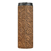 bloempaneel met reliëfdruk, koper thermosbeker (Achterkant)