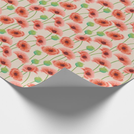 Bloempapaver in een veld inpakpapier (Hoek)