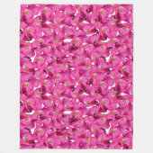 Bloempapavers roze patroon. fleece deken (Voorkant)