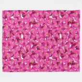 Bloempapavers roze patroon. fleece deken (Voorkant (Horizontaal))