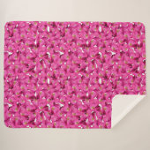 Bloempapavers roze patroon. sherpa deken (Voorkant (horizontaal))