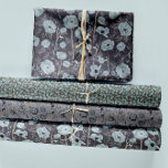 Bloempapavers Waterverf Blue Decoupage Gift Inpakpapier Vel<br><div class="desc">Mooie Waterverf Floral Pattern Print van Studio Posies. Het kleurenpalet heeft blauw-grijs, grijs, zwart op de grijze achtergrond van houtskool. Het tweede papier in het trio is blauwe bladeren op grijs en het derde is een wit grijs blauw patroon. Een groot aantal pakbonnen voor bruiloften, douches, verjaardagen en zelfs doe-het-zelf-projecten...</div>
