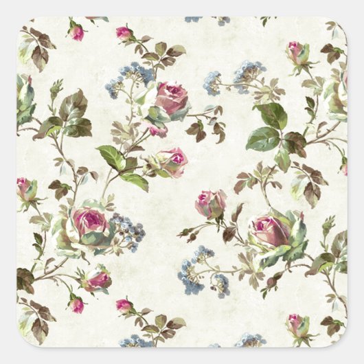 Bloempapier afbeelding vierkante sticker (Voorkant)