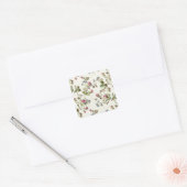 Bloempapier afbeelding vierkante sticker (Envelop)