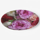 Bloempapier borden met rozen en pioenen papieren bordje (Gekanteld)