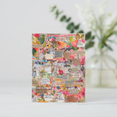 Bloempapier Collage Inspirerend woorden Kaarten (Staand voorkant)