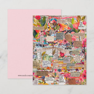 Bloempapier Collage Inspirerend woorden Kaarten