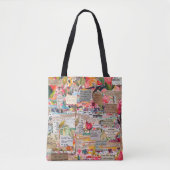 Bloempapier Collage Inspirerend woorden Tote Bag (Voorkant)