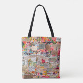 Bloempapier Collage Inspirerend woorden Tote Bag (Achterkant)