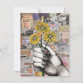 Bloempapier Collage Mixed Media Bedankkaart (Voorkant)