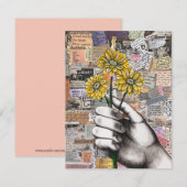 Bloempapier Collage Mixed Media Bedankkaart (Voorkant / Achterkant)