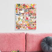 Bloempapier Collage Mixed Media Canvas Afdruk (Insitu (Woonkamer))