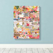 Bloempapier Collage Mixed Media Canvas Afdruk (Insitu (Houten vloer))