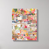 Bloempapier Collage Mixed Media Canvas Afdruk (Voorkant)