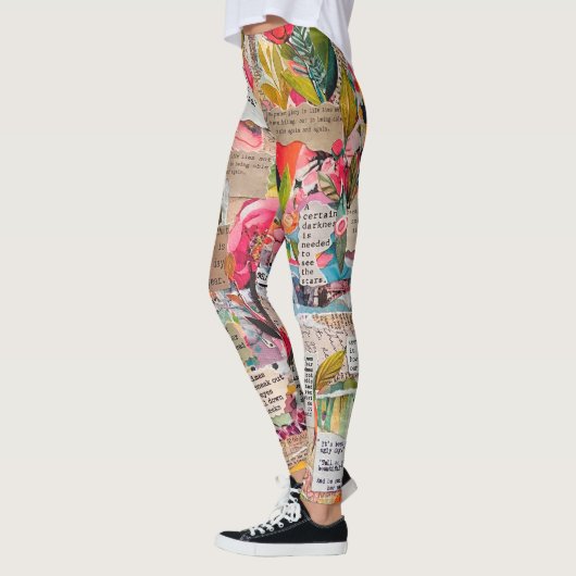 Bloempapier Collage Mixed Media Leggings (Links)